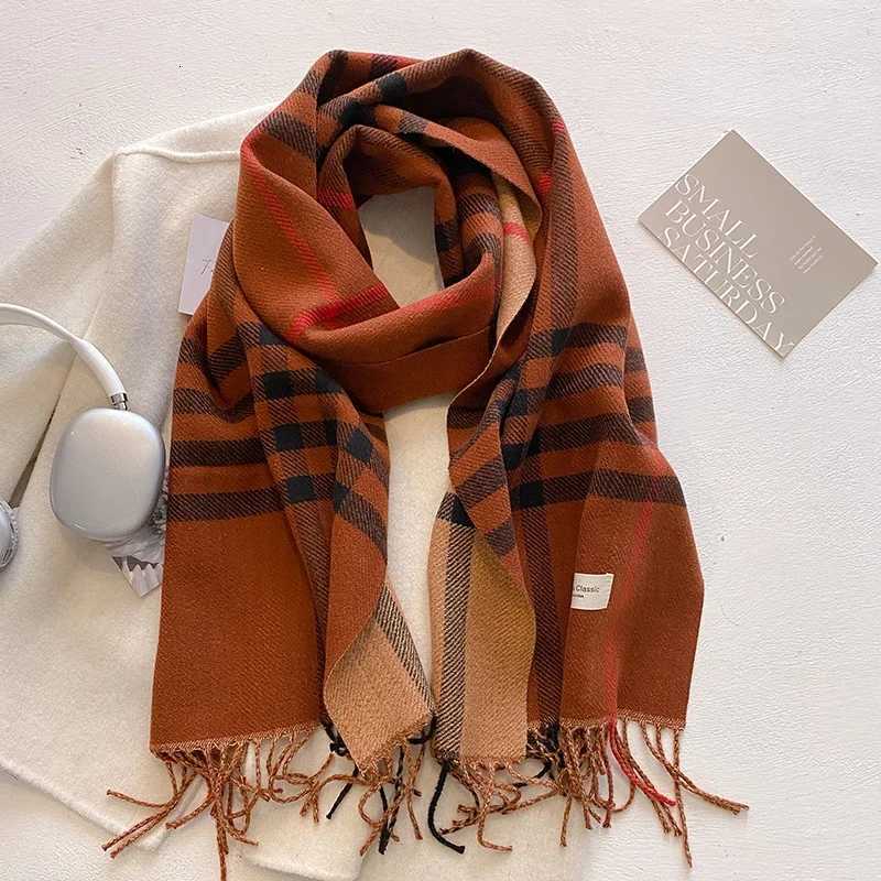 2025 New Unisex Bufanda Scarf Warm Thick Plaid Fringe Shawl Wrap Soft Cashmere-like for Autumn Winter Fashion Free Shipping Y251211