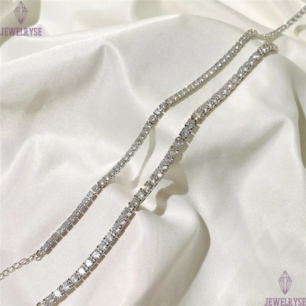 2mm 3mm 4mm diamond tennis necklace designer for woman party 925 sterling silver ice out chain luxury choker necklaces jewelry womens 5A cubic zirconi