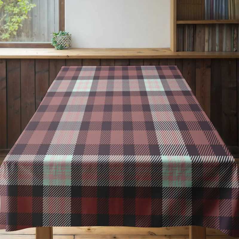 Modern Plaid Printed Tablecloth Home Decoration Waterproof Kitchen Dining Blanket in Multicolor H251211