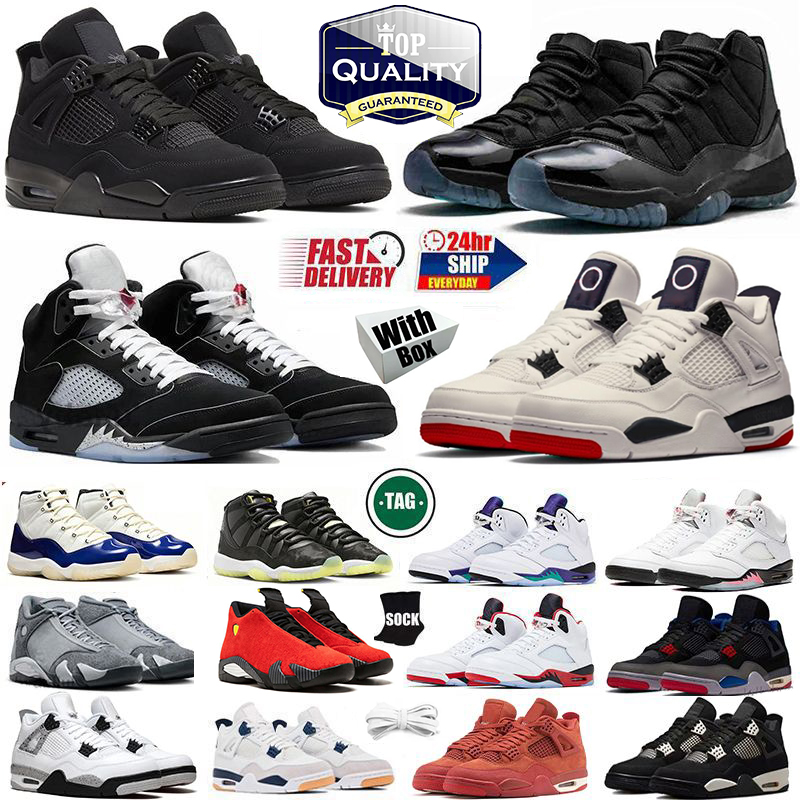with box Designer Basketball shoes 4S Black Cat brick by brick UNC white cement thunder 5s black metallic reimagined bred 11s gamma blue 14s Trainers sport shoes