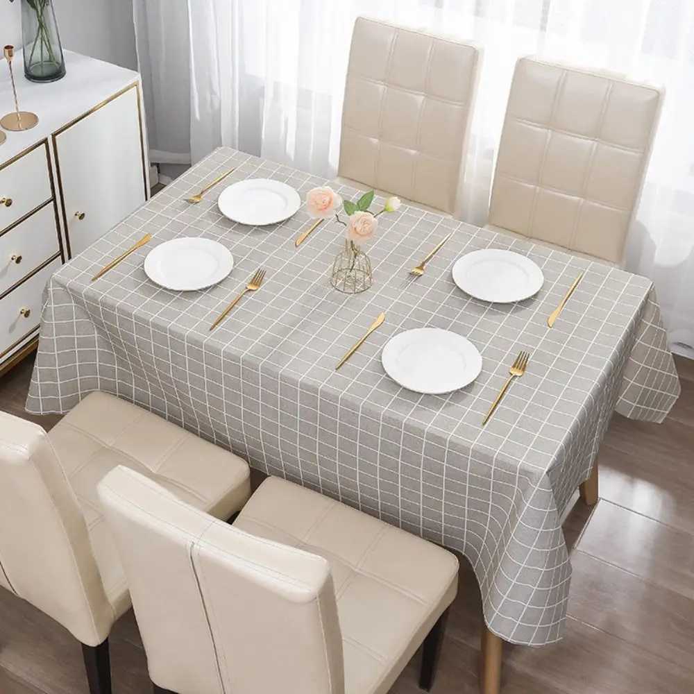 New PEVA Tablecloth Rectangula Antifouling Dining Colth Waterproof Oilproof Oilcloth Home Kitchen H251211