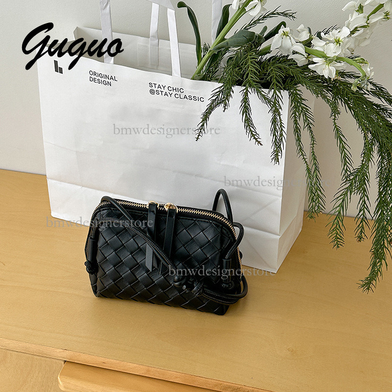 Guguo Designer New Women's Woven Bag Korean Luxury Exquisite Soft Shoulder Crossbody Bag Fashion Versatile Portable Handbag Phone Bag Free Shippi