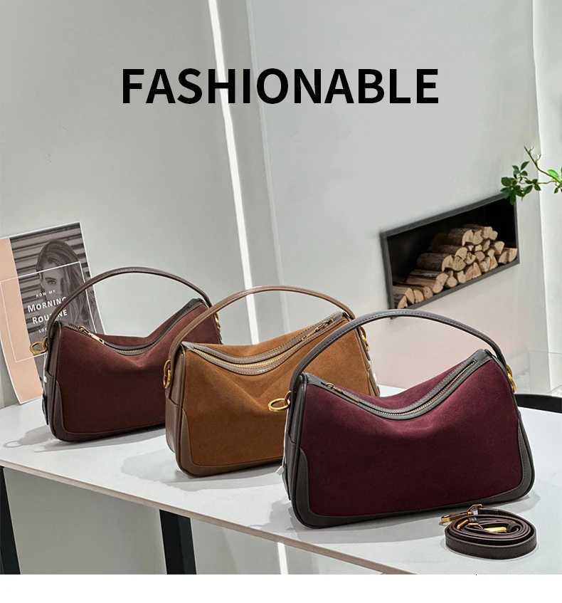 Winter Wens Suede Genuine Leather Fi Crossbody Bag Luxury Designer Wens High-Quality Temperament Shoder Handbags Y251211