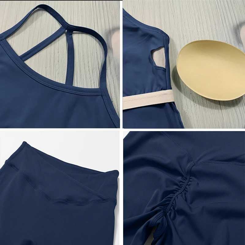 2 Piece Yoga Clothes Womens Tracksuit Athletic Wear Pilates Fitness Suit Gym Workout Sets Push Up Sports Bra Leggings SuitT251211