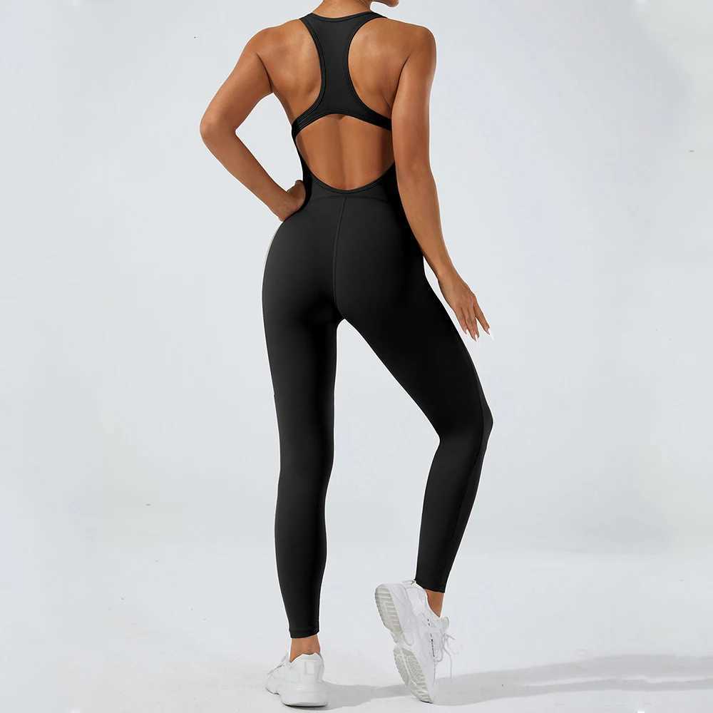 Womens Tracksuits Solid Yoga Jumpsuit One Piece Outfit Fitness Bodysuit Workout Clothes for Women Sportwear Gym Push Up RompersT251211