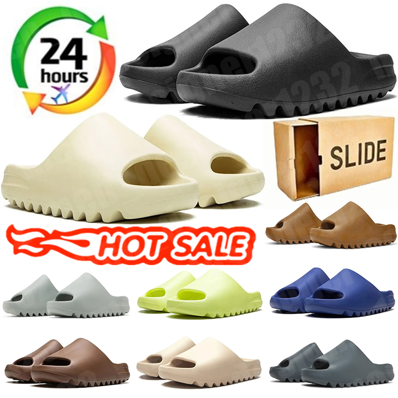 Designer Slides for Men Women Slippers Sandals Onyx Black Pure Sand Bone Stone Slate Grey Slipper Summer Beach Sandals With Box 37-48