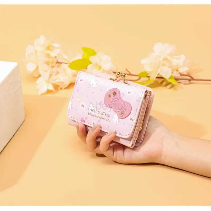 Sanrio Kawaii Hello Kitty Cute Cartoon Wallets Students Student Bank Card Storage Bag Coin Purse Christmas Gifts for Kids H251211