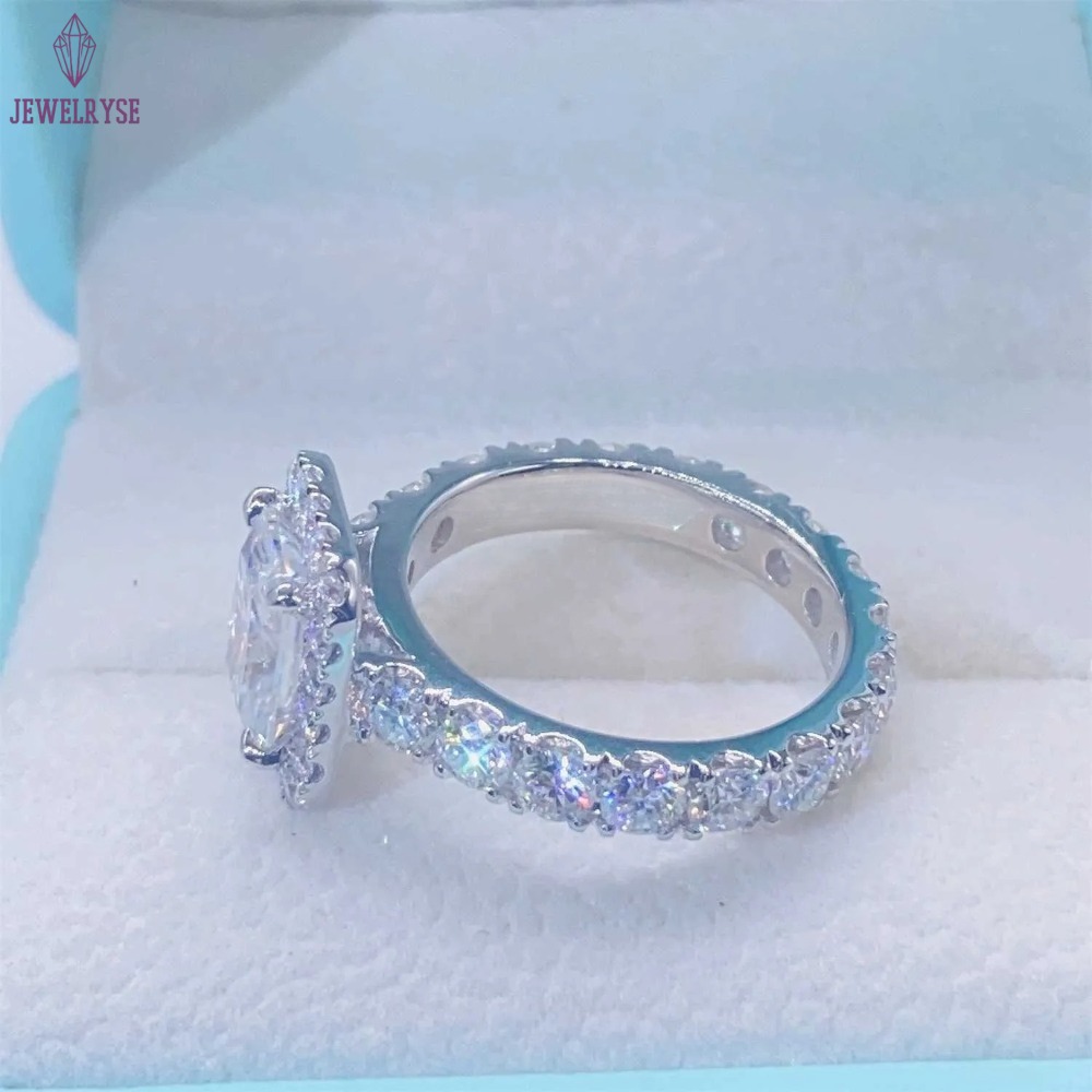 Vintage Boutique 2CT Radiant Diamond 10k white Solid Gold Moissanite Engagement Ring Wedding Bridal Jewelry