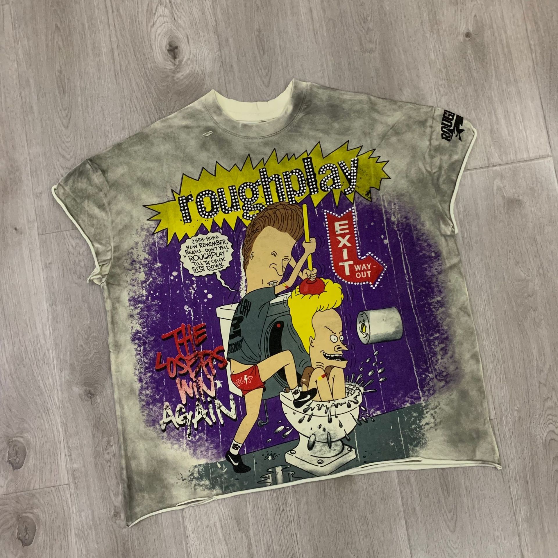 Men's T-Shirts RoughPlay Short Sleeves Dark Hip-hop Rock Style High-quality Cotton With Skull Print Patterns Hip-hop Youth American Street Style