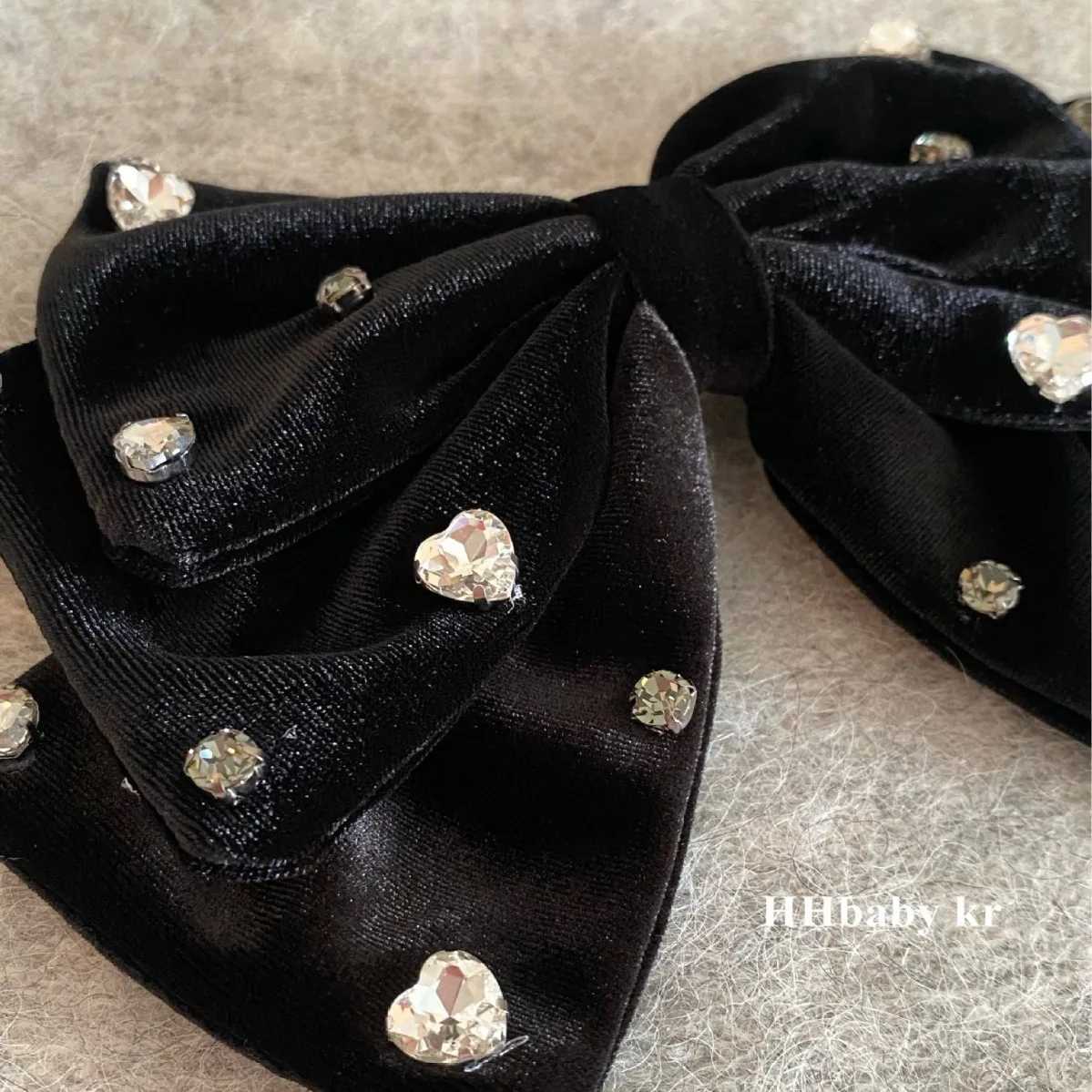 2025 Wen Autumn and winter new handmade gold veet black oversi bow hairpins Y251210