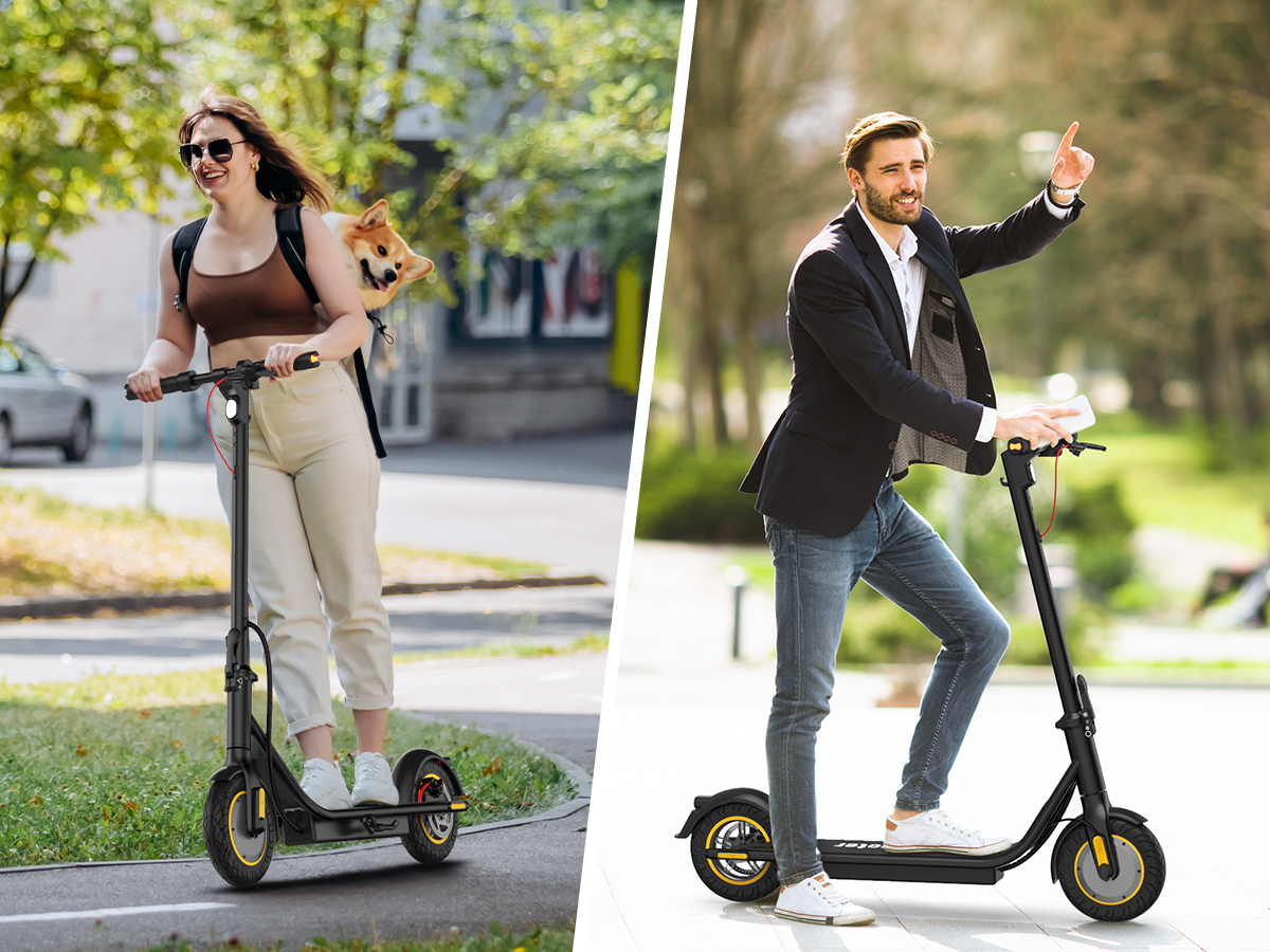10 inches Electric Scooter Foldable E Scooter for Men, Woman 350W Motor, 10" Solid Tires, 36V, 10.4Ah, Max Speed Up to 19MPH and 21 Miles Long Ra