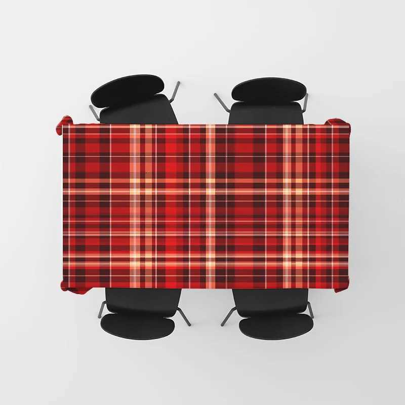 Modern Plaid Tablecloth Red Checkered Plaid Table Cover Washable Polyester Kitchen Dining Decoration Home Textiles 160X230cm G87 H251211