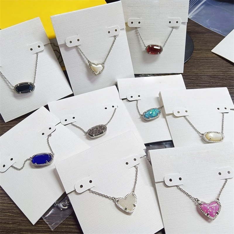 Designer necklace kendrascort luxury necklace woman silver color famous oval heart pendant necklace for womens men unique fashionable new style ho102