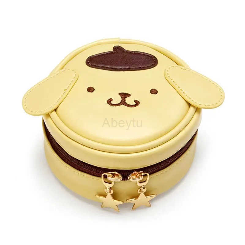 Sanrio Kawaii Cute Cinnamoroll Kuromi Melody Pompompurin Hello Kitty Round Mini Storage Jewelry Box Earphone Coin Purse Gift H251211