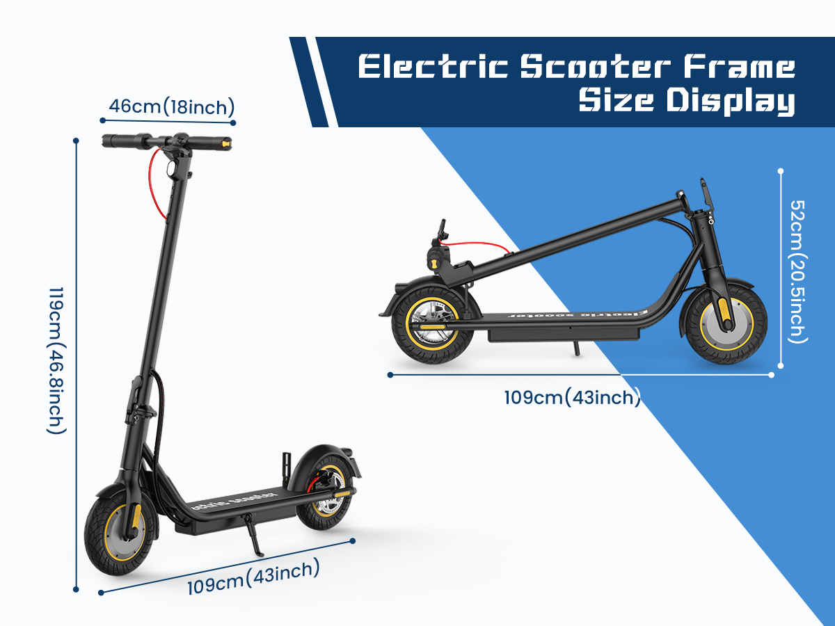 10 inches Electric Scooter Foldable E Scooter for Men, Woman 350W Motor, 10" Solid Tires, 36V, 10.4Ah, Max Speed Up to 19MPH and 21 Miles Long Ra
