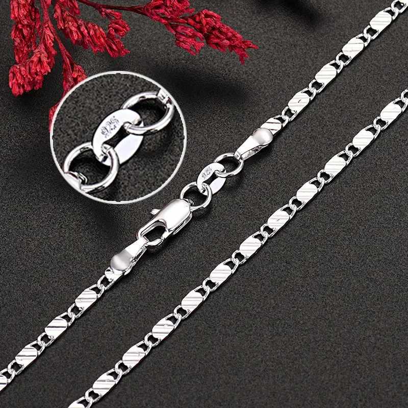 925 Sterling Silver 16/18/20/22/24/26/28/30 Inch Figaro Chain Necklaces For Women Luxury Designer Jewelry M251211