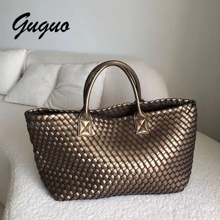Guguo Designer Luxury Women's Leisure Handmade Woven Bag Fashion New Large Capacity Shopping Handbag Travel Bag Versatile Shoulder Bag Free Shipp