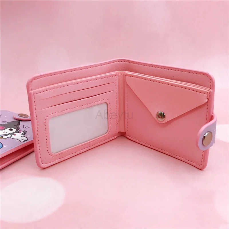 Sanrio Hello Kitty Cinnamoroll My Melody Kuromi New Pu Casual Money Bag Coin Purse Card package Wallet With Buttons H251211