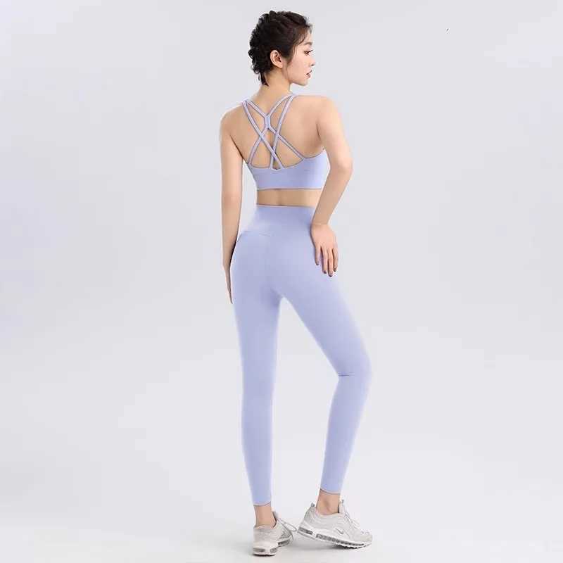 Women Breathable Yoga Set 2pcs Sport Suit Gym wear Workout Clothes Gym Crop Top High Waist Legging Fitness Bra Set Sports SuitsT251211
