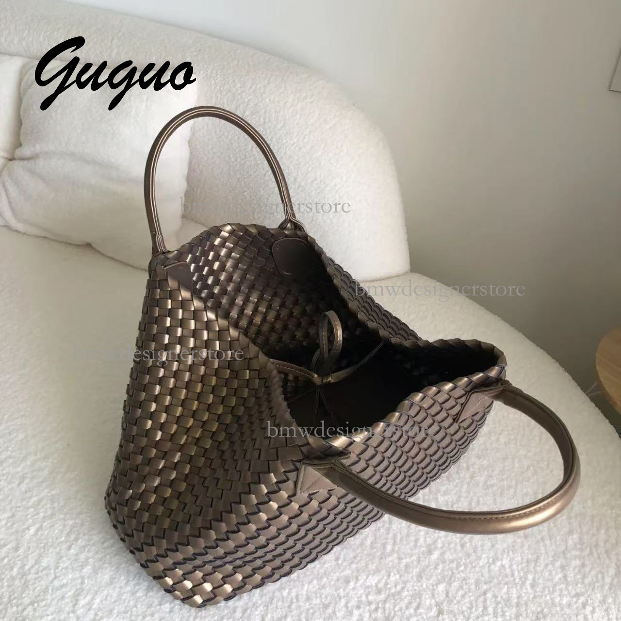 Guguo Designer Luxury Women's Leisure Handmade Woven Bag Fashion New Large Capacity Shopping Handbag Travel Bag Versatile Shoulder Bag Free Shipp