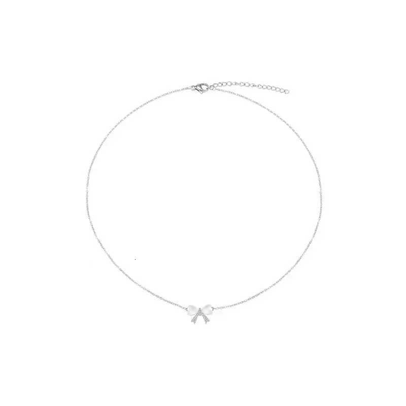 Exquisite Clavicle Chain Elegant Scrub Bow Pendant Necklace For Women Girls Temperament Collar Chain Korean Student Choker y2k M251211