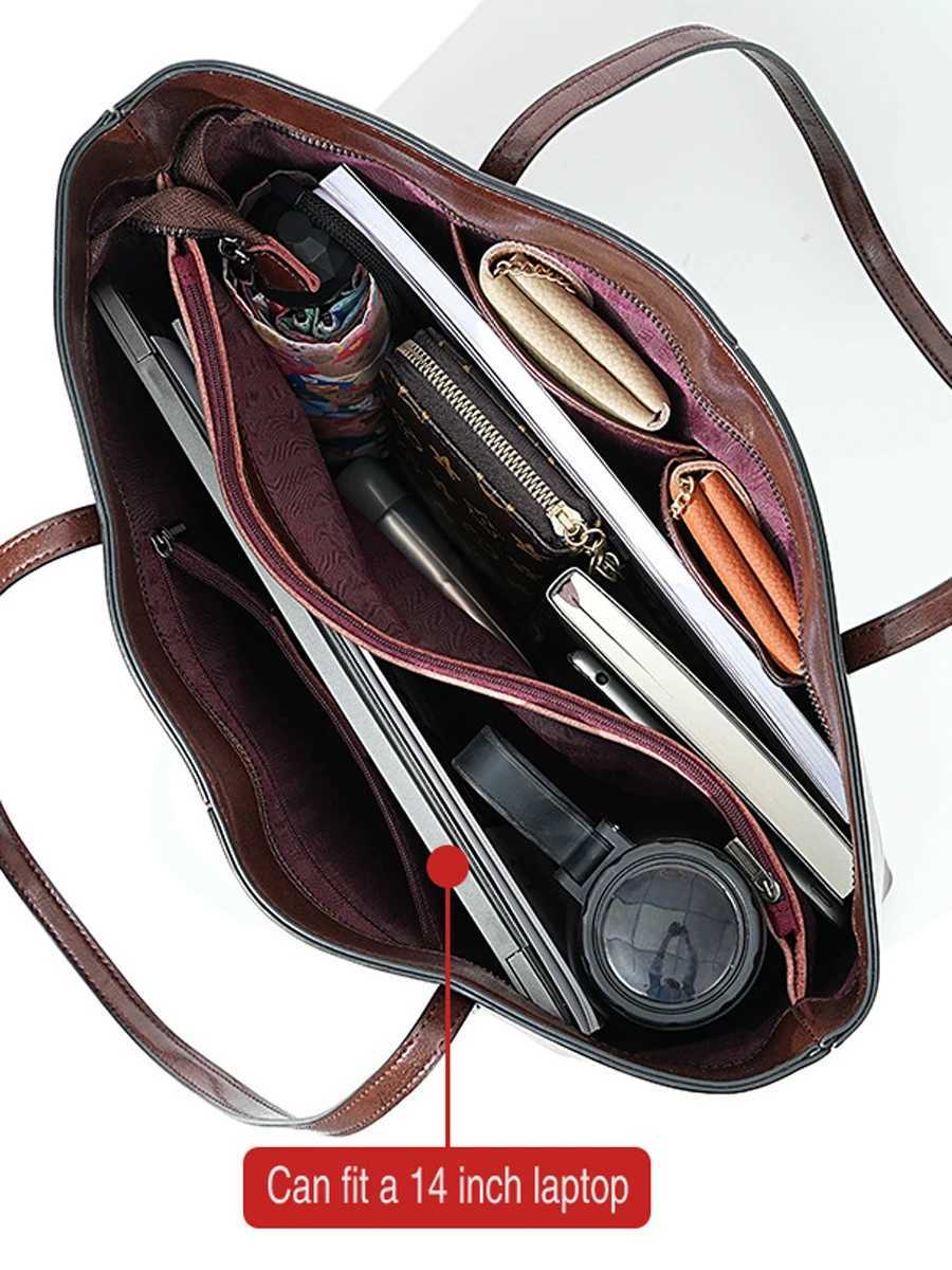 Luxury Wen Leather Tote Bag Top Layer Cowhide Large Capacity Fiable Handbag Brand Designer Shoder Bag 2025 New Handbag Y251211