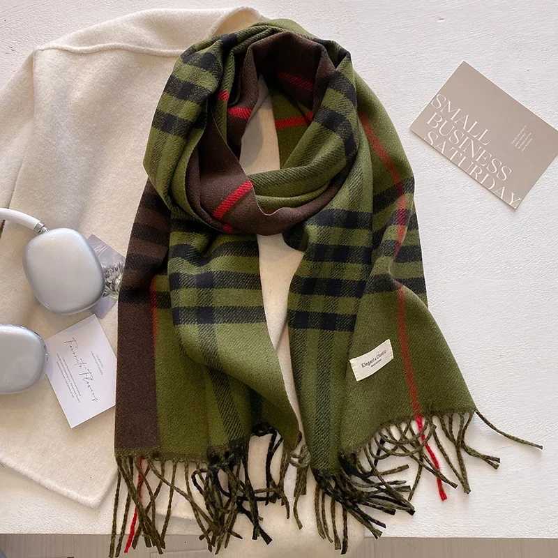 2025 New Unisex Bufanda Scarf Warm Thick Plaid Fringe Shawl Wrap Soft Cashmere-like for Autumn Winter Fashion Free Shipping Y251211