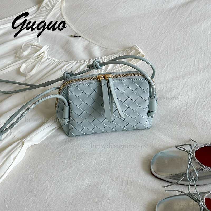 Guguo Designer New Women's Woven Bag Korean Luxury Exquisite Soft Shoulder Crossbody Bag Fashion Versatile Portable Handbag Phone Bag Free Shippi