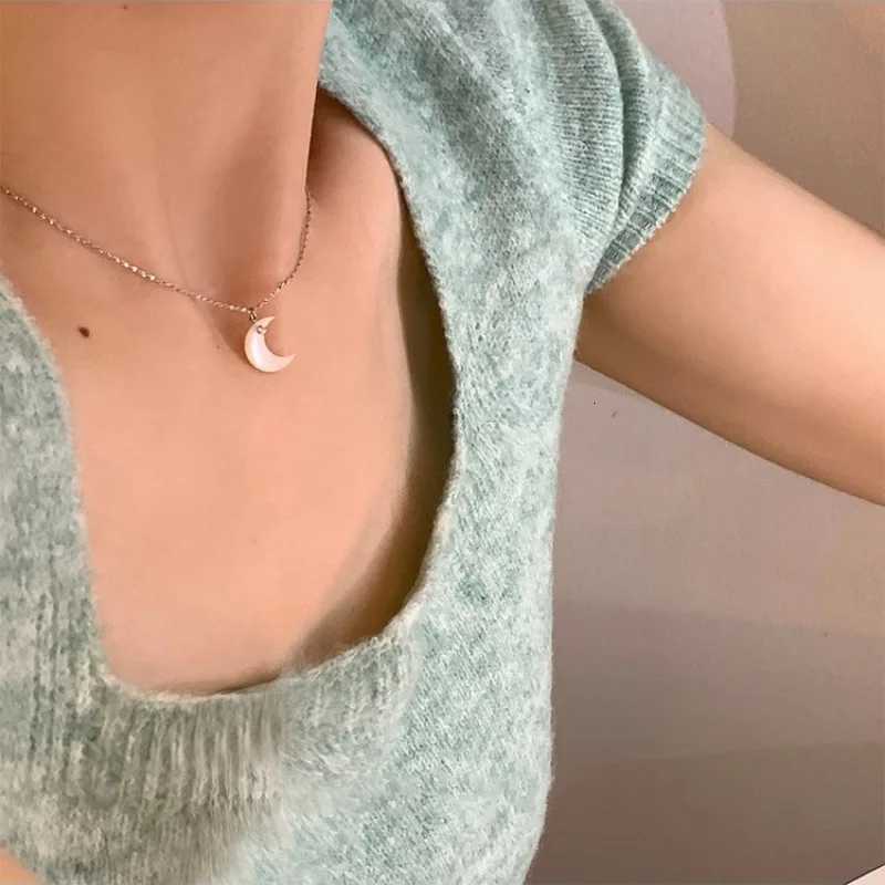 VENTFILLE 925 Sterling Silver Necklace for Women Girl Moon Fritillaria Zircon Extremely Fine Chain Jewelry Gift Dropshipping M251211