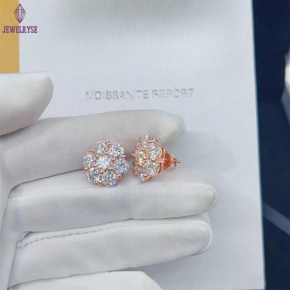 Zuanfa Top Selg Pass Dia Tester Fine Jewelry Sier 8mm 12mm wer Vvs Moissanite Stud Earrings