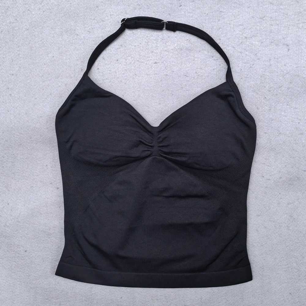 New Seamless Yoga Set Women 2Pcs Padded Halter Tank Top Scrunch Butt Lifting Gym Shorts Set Summer Sportswear Workout ClothesT251211