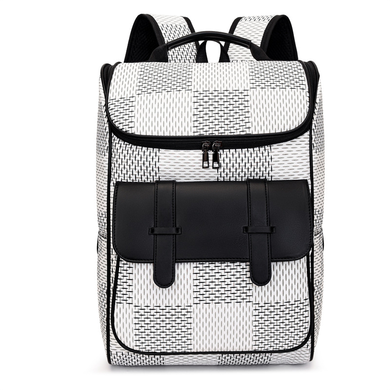 Free Shipping Backpack Men Fashion Plaid Commuting Travel Backpack High Quality Waterproof College Students Bag