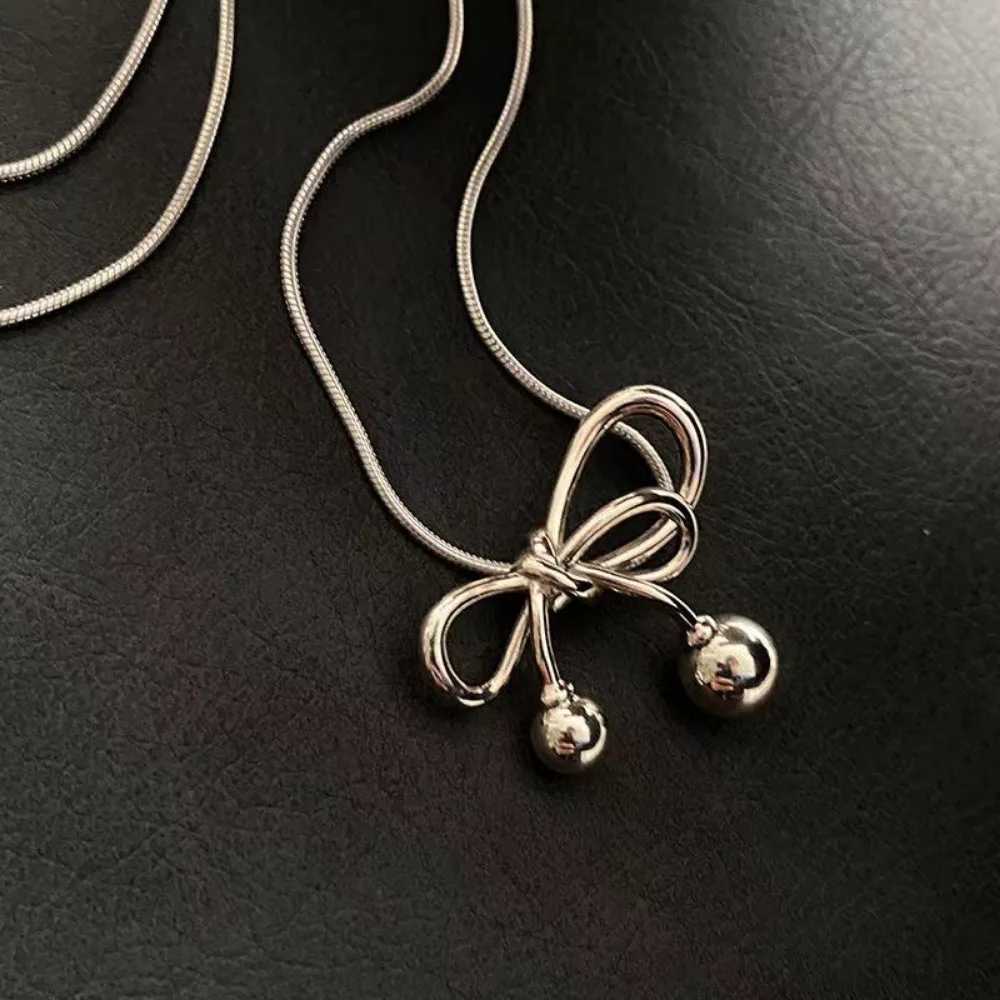 Fashion Simple Bowknot Necklace for Women Chain Trend Jewelry Accessories Gifts M251211
