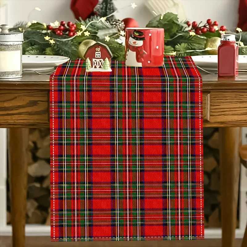 Christmas Table Runner - Minimst Style with Pine Tree Pattern Smooth Texture High-Quty Polyester Perfect for Holiday De H251211