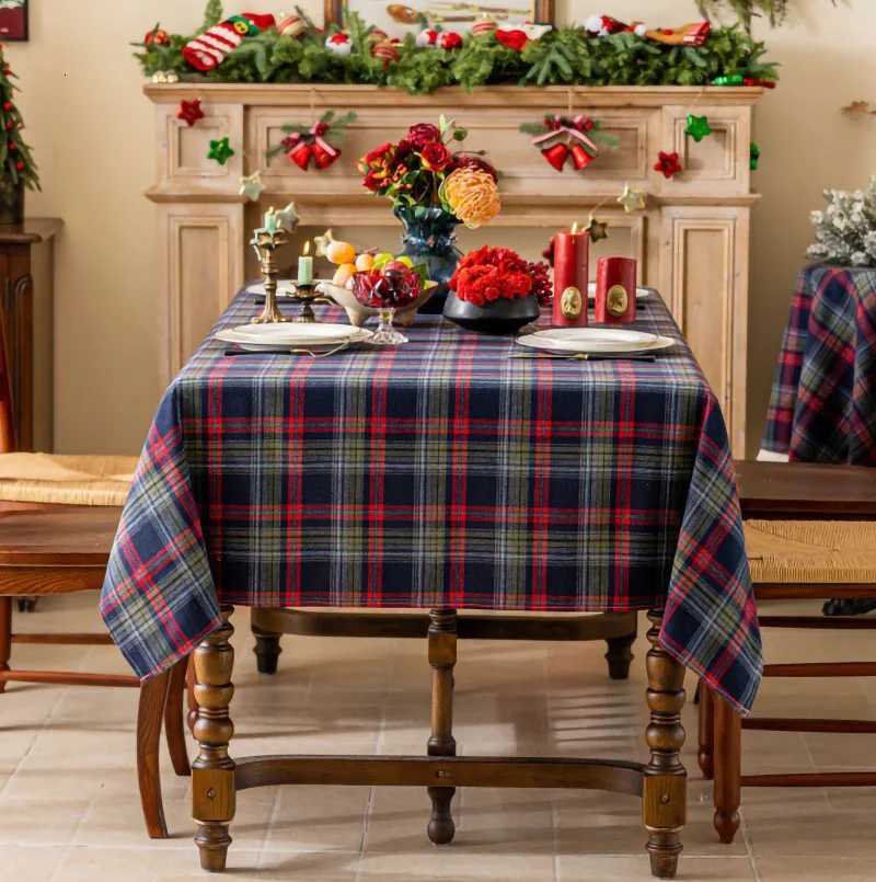 Christmas Checkered Tablecloth Rectangle-Red Plaid Table ClothsWinter Farmhouse Table Decor for Dining/Parties/Holiday H251211