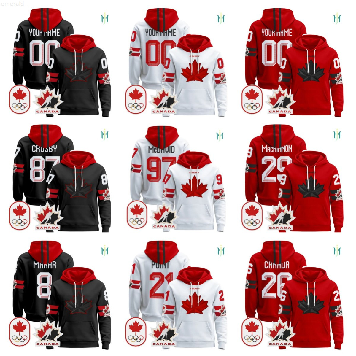 2026 Hockey Jerseys - Sidney Crosby Nathan MacKinnon Connor McDavid u0026 More - Mens Stitched Hoodies Womens u0026 Kids Sizes XXS-6XL