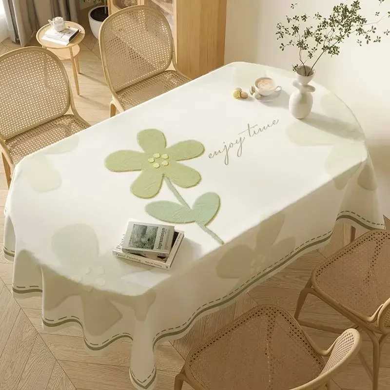 Light Color Tablecloth Washable Waterproof Oil Resistant Table Cloth Fabric Household rectangle Oval Dining Table Universal H251211