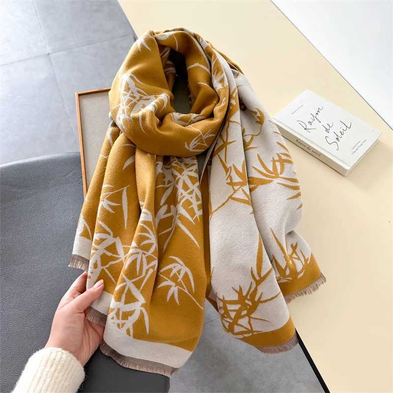 Luxury Winter Scarf Women Cashmere Warm Pashmina Brand Foulard Female Shawls Wraps Thick Soft Bufanda Poncho Scarves Stole 2024 Y251211