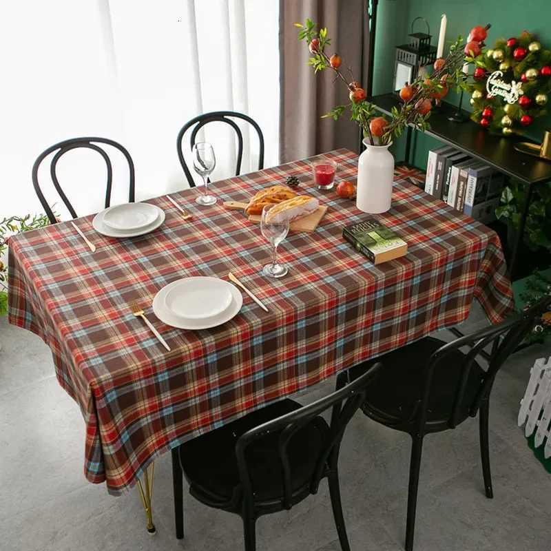 Christmas Plaid Tablecloth Xmas Party Rectangle Table Cloth Vintage Dining Table Cover Home Living Room Farmhouse Decoration H251211