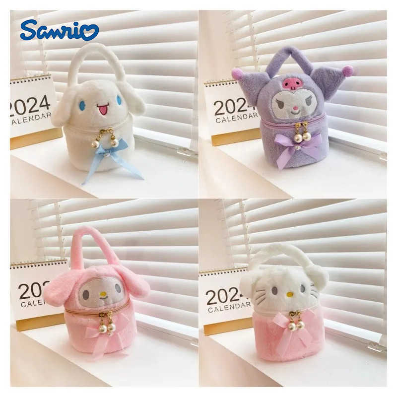 Sanrio Creative Plush Toy Backpack Internet Celebrity Cartoon Makeup Bag Claw Machine Doll Exchange Gift Girlfriend Accessories H251211