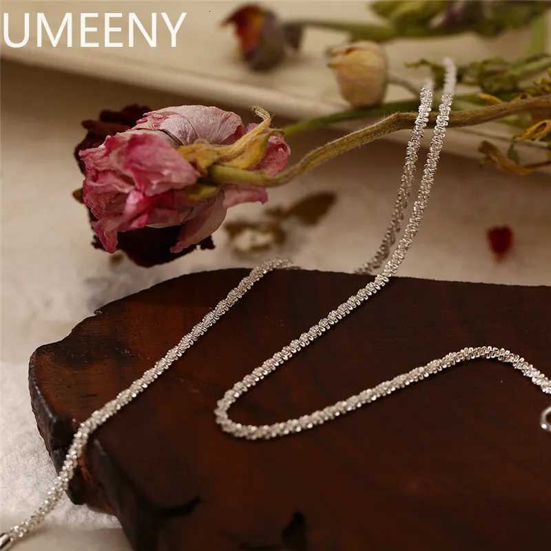 New S925 Sterling Silver Necklace 2mm Sparkling Collarbone Sweater Chain High Charm Jewelry Gift Women M251211