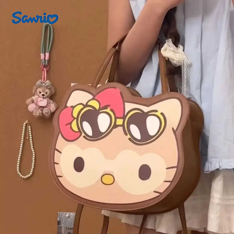 Sanrio Hello Kitty Kawaii Student Large Capacity Backpack Girl Portable Cute Fashionable Ins Shoulder Bag Storage Bag Birthday Gift Toy H251211