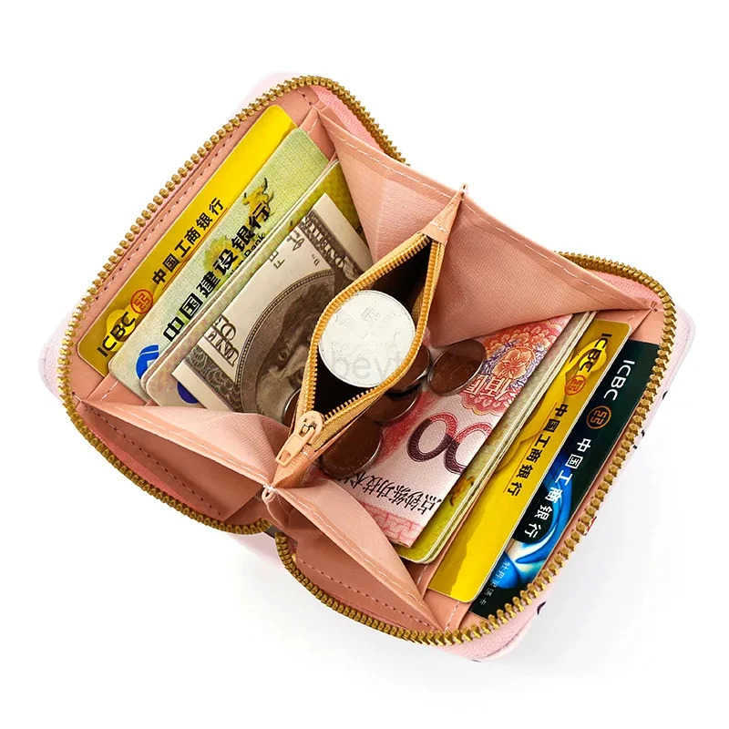 Sanrio Cute Wallet Hello Kitty Coin Purse Kawaii Leather Card Holder Women Pu Casual Money Card Bag Kids Birthday Gift for Girls H251211