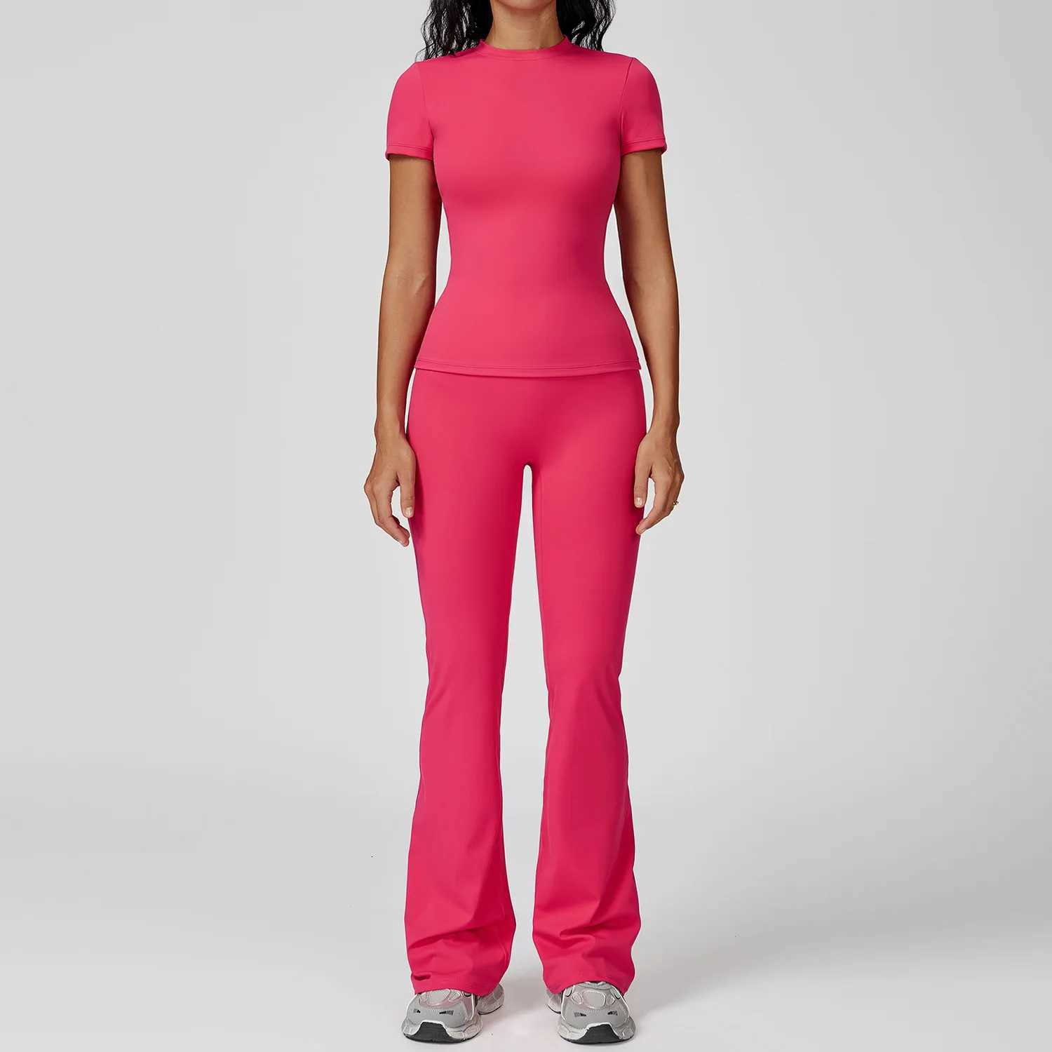 Women Yoga Set 2PCS Workout Set Sportswear Gym Clothing Fitness Long Sleeve High Waist Leggings Cycling Shorts Sports SuitsT251211