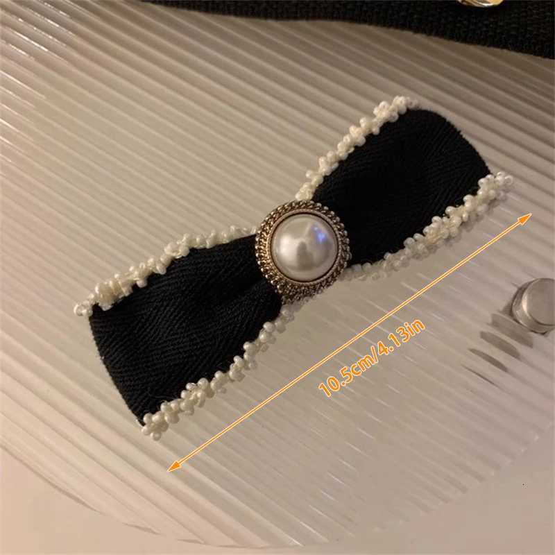 Pearl Bow Hairpin French Elegant Ponytail Clip Spring Clip Sweet Girl Hair Pin Wan Bangs Side Clip Heaear Hairgrip dr Y251210