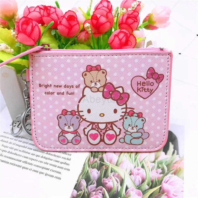 Sanrio Hello Kitty Cinnamoroll My Melody Kuromi New Pu Casual Money Bag Coin Purse Card package Wallet With Buttons H2512111