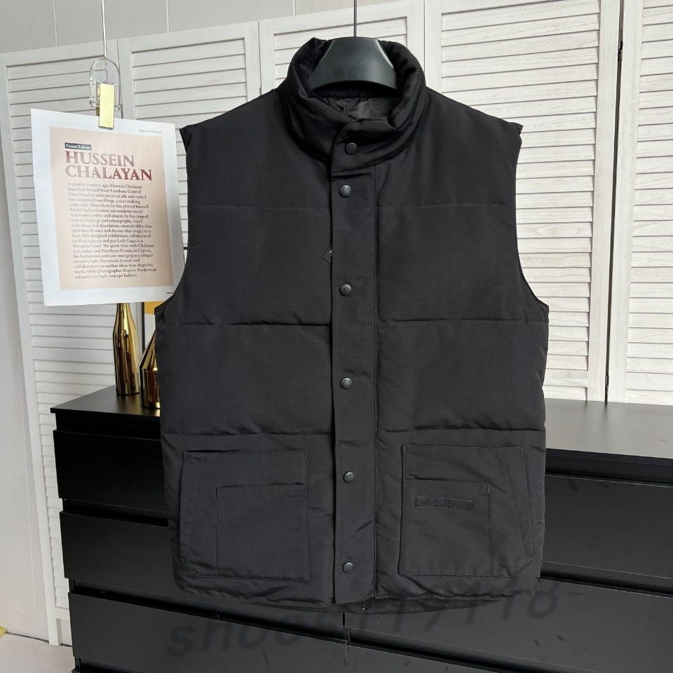 Puffer Vest Designer Vest Body Warmer Gilet Jacket Men Designer Stand Collar Zipper Button Letters Embroidery Casual Slim White Duck Down Winter Mens Femme Veste