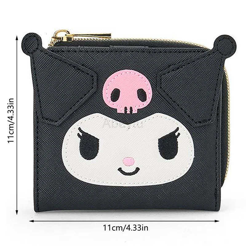 Sanrio Hello Kitty Wallet Kawaii My Melody Kuromi Coin Purse Casual Fashion PU Leather Cute Folding Light Card Bag H251211