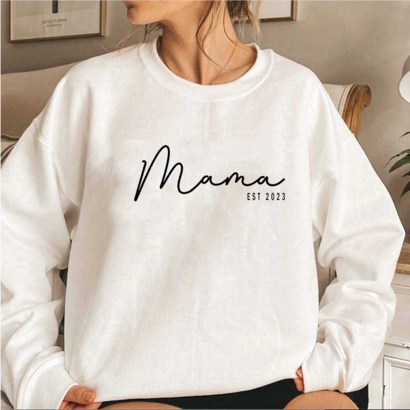 Independent website women's fleece pullover with round neck, plain slogan print long-sleeved pullover topT251112