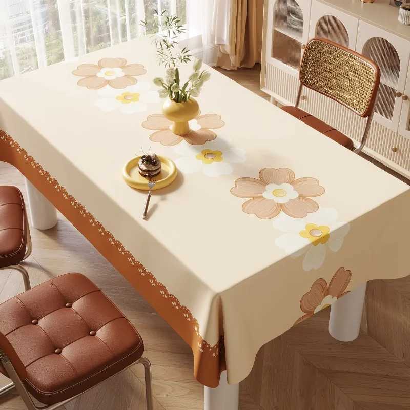 Small Fresh Tablecloth Sheepskin Texture No Wash Oil Proof Waterproof Table Cover Rectangular Dining Table Coffee Table Mat H251211